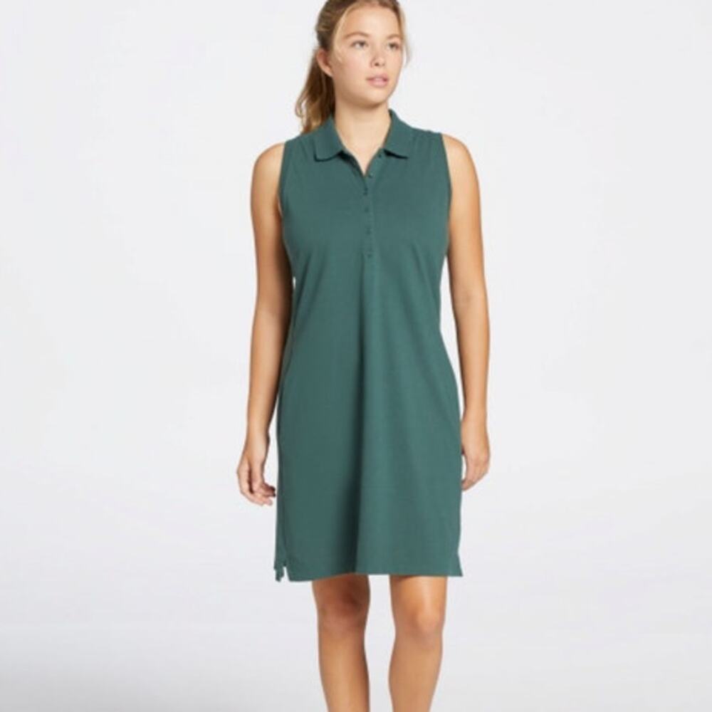 Calia Dark Green Golf Polo Sleeveless Dress